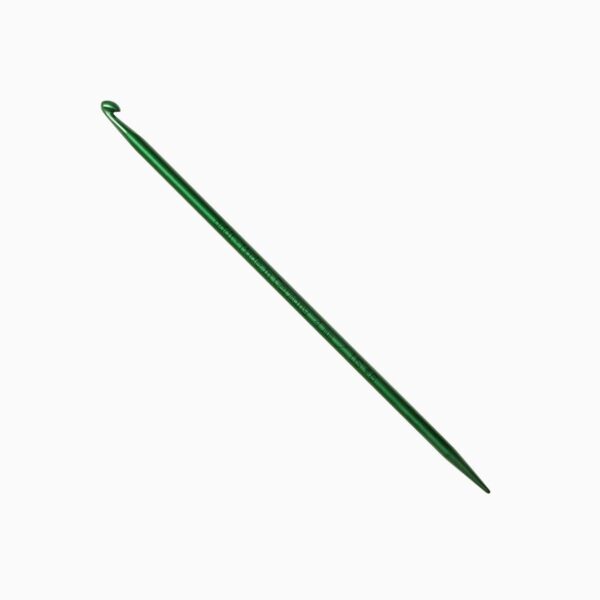 Addi Duett koukkupuikko tai virkkuukoukku, jonka toinen pää on samanlainen kuin puikossa. Pituus: 15 cm, vahvuus 4 mm