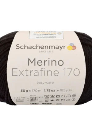 Schachenmayr Merino Extrafine 170 99 musta