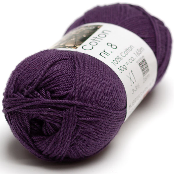 Hjertegarn Cotton nr. 8 - 3714 tumma violetti