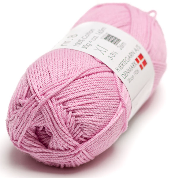 Hjertegarn Cotton nr. 8 - 5100 viileä vaaleanpunainen