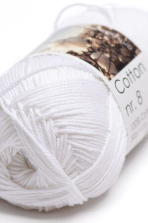 Hjertegarn Cotton nr. 8 - 100 valkoinen