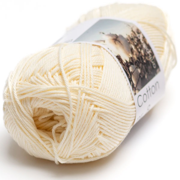 Hjertegarn Cotton nr. 8 - 201 luonnonvalkoinen