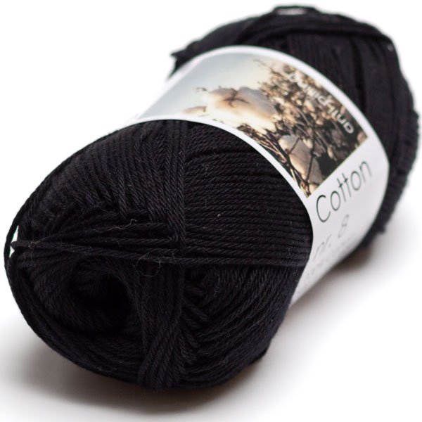 Hjertegarn Cotton nr. 8 - 199 musta
