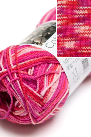 Hjertegarn Cotton nr. 8 Print - 597 pinkinkirjava