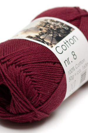 Hjertegarn Cotton nr. 8 - 1726 viininpunainen
