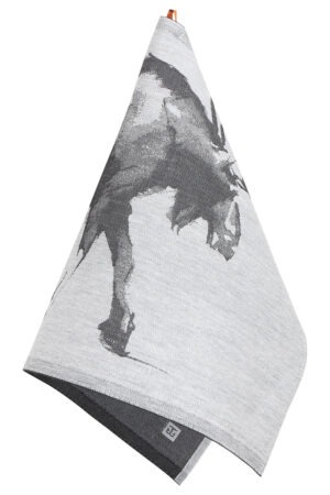 Lapuan Kankurit Keittiöpyyhe Hirvi 46x70cm valko-musta