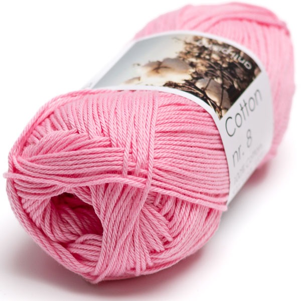 Hjertegarn Cotton nr. 8 - 410 kirkas vaaleanpunainen