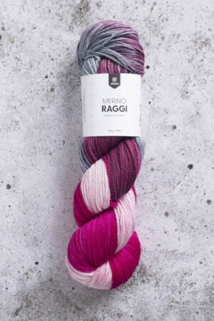 Jarbo Merino Raggi Cherry Red and Soft Rose Merinosukkalanka