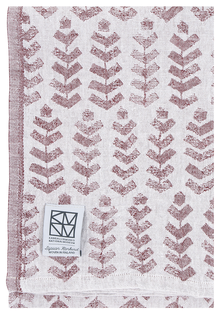 Lapuan Kankurit Pyyhe Ruusu x Hvitträsk 95x180cm valko-bordeaux*