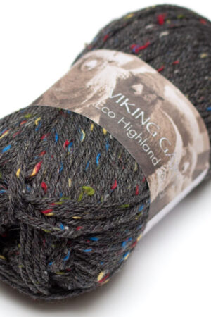 Viking Garn Eco Highland Wool 273 tummanharmaa tweed