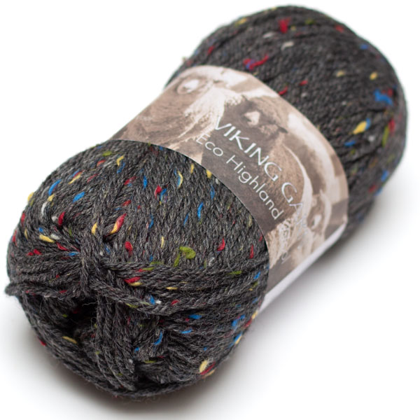 Viking Garn Eco Highland Wool 273 tummanharmaa tweed