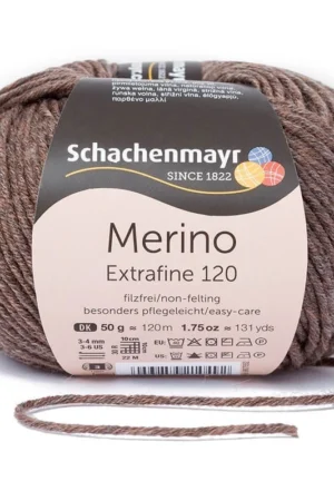 Schachenmayr Merino Extrafine 120 - 114 meleerattu ruskea