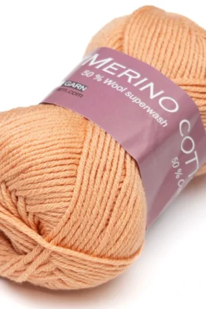 Hjertegarn Merino Cotton 1224 vaalea oranssi