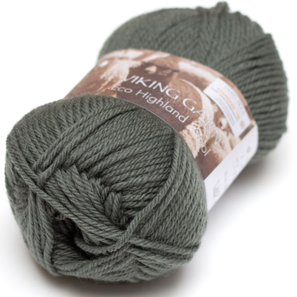 Viking Garn Eco Highland Wool 234 tumma harmaanvihreä