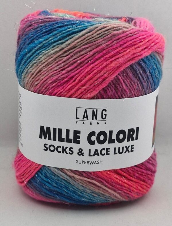 Lang Yarns Mille Colori Socks and Lace Luxe 50 Neon