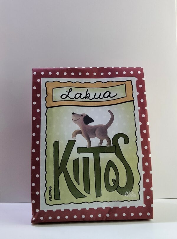 Lakupussi, jossa on teksti "Kiitos!"