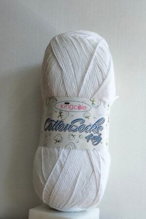 King Cole Cotton Socks 4-ply 4762 valkoinen