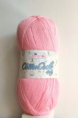 King Cole Cotton Socks 4-ply 4762 vaaleanpunainen