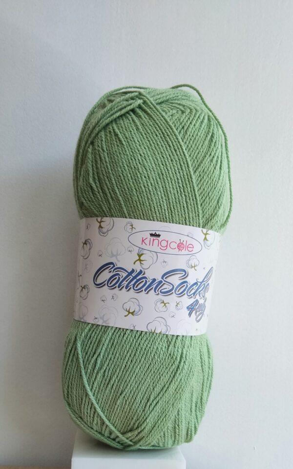 King Cole Cotton Socks 4-ply 4765 vaaleanvihreä