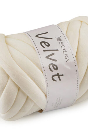 Velvet, super bulky -vahvuinen lanka, kermanvaalea