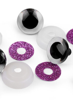 Turvasilmä violetti glitter, halkaisija 20 mm
