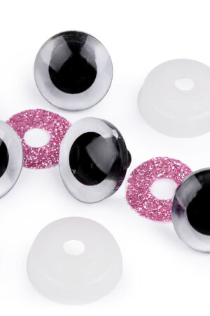 Turvasilmä vaaleanpunainen glitter, halkaisija 20 mm
