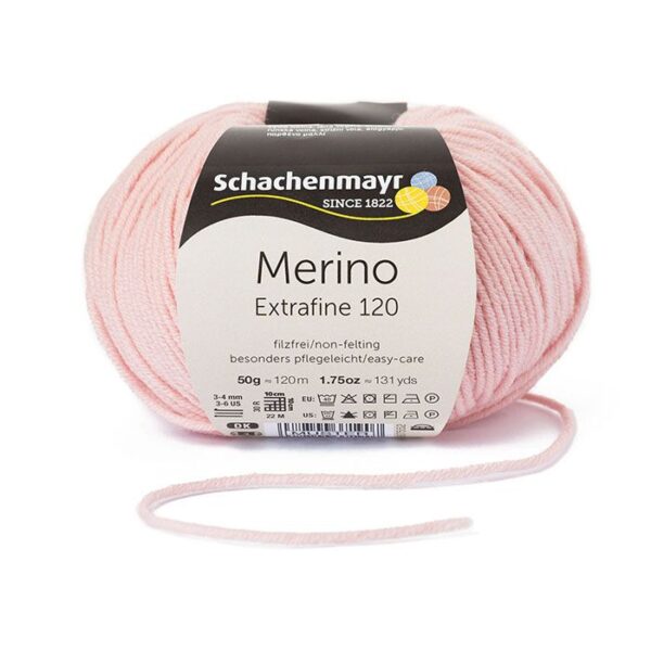 Schachenmayr Merino Extrafine 120 - 135 puuteriroosa
