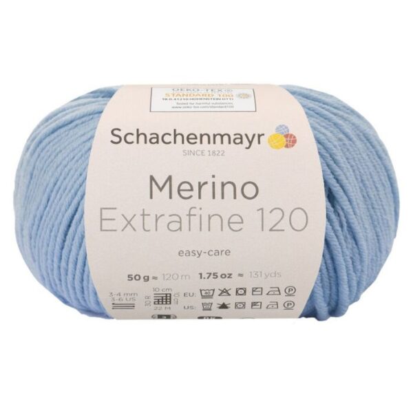 Schachenmayr Merino Extrafine120 - 152 vaaleansininen