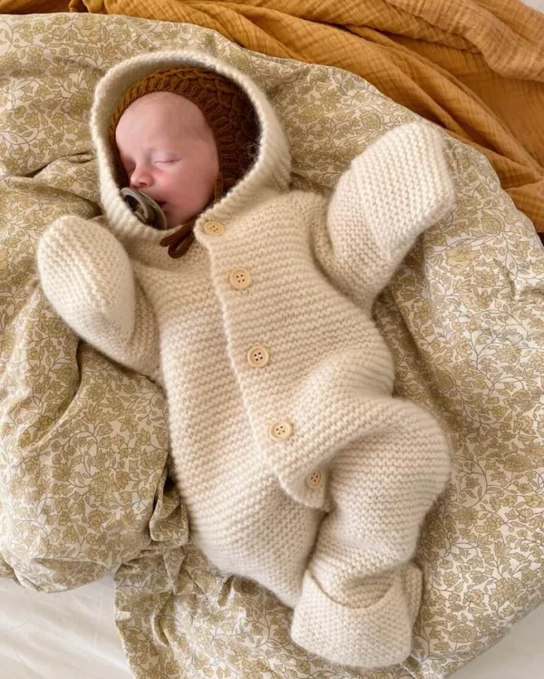 Vauvan haalari PetiteKnit Selma's Sleep Suit, beige