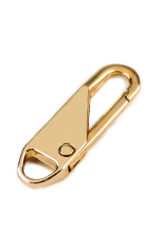 Metallinen, kullanvärinen vetoketjun vedin, mitat: 10x36x3mm