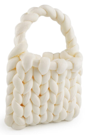 Muhkea pikkulaukku, valkoinen