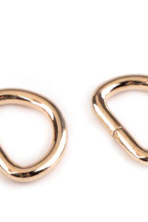 Metallinen D-rengas 15 mm kulta