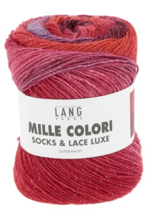 Lang Yarns Mille Colori Socks and Lace Luxe 217 puna-violetti