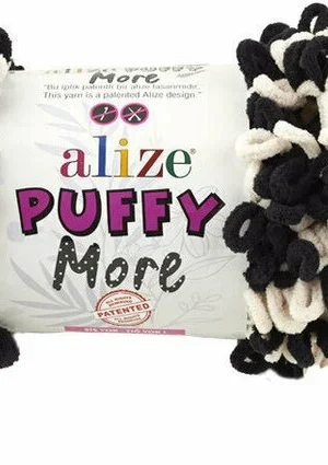 Alize Puffy More 6270 musta-vaalea beige