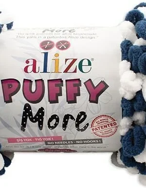 Alize Puffy More 6557 valkoinen-laivastonsininen