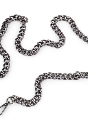 Metalliketju 120 cm (10 mm) hopea
