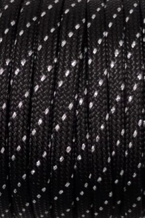 Paracord 4 mm musta-hopea 24 m tukkupakkaus