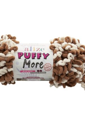 Alize Puffy More 6563 kamelinruskea-luonnonvalkoinen