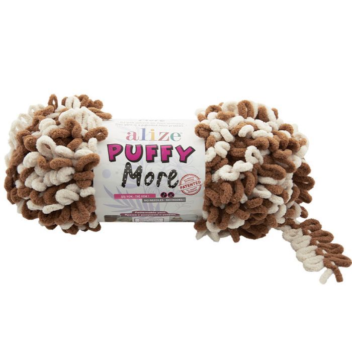 Alize Puffy More 6563 kamelinruskea-luonnonvalkoinen