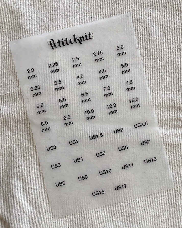 PetiteKnit Silitettävät kokomerkit puikkopussiin
