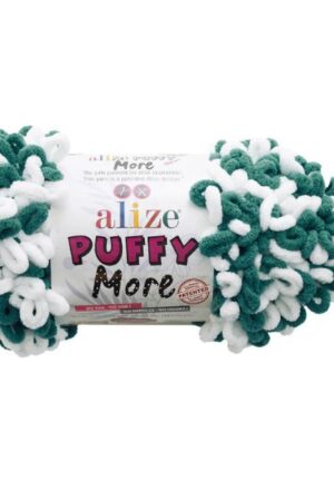 Alize Puffy More 6570 tummanvihreä-valkoinen
