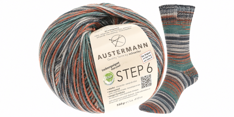 8490 step6 877 Austermann Step 6 877 vihreä-oranssi-harmaa